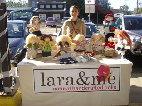 Lara & me dolls at the Ann Arbor market